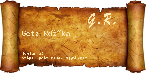 Getz Réka névjegykártya